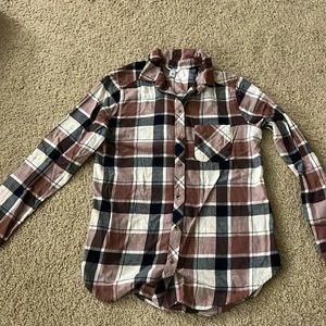 Mauve, Navy, and White flannel